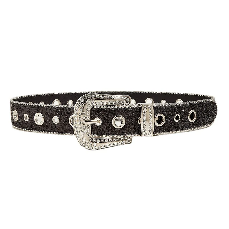 RTS White Studded Rhinestone Belt - Kids Streetwear Bling