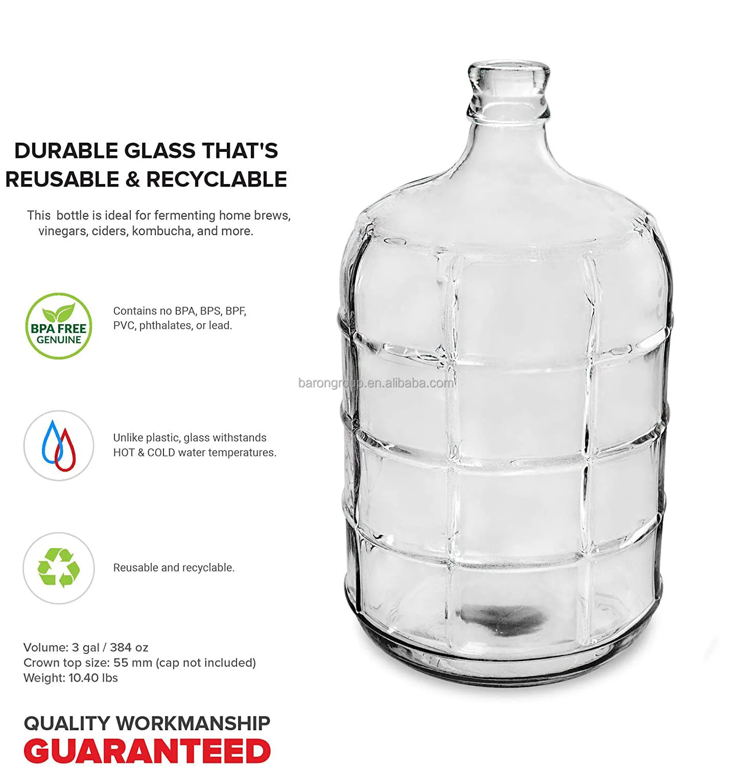 Manufacturer Factory Price 5 Gallon Glass Carboy 5 Gallon Carboy 5 Gallon Glass Carboy Water