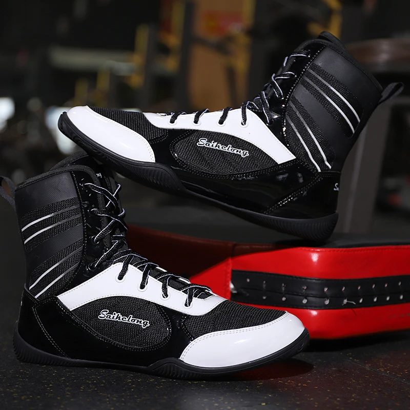 2023 New Custom Professional Zapatos De Boxeo Wresting Shoes Sport Boots  Gym Bodybuilding Knee-high Boxing Shoes for Women