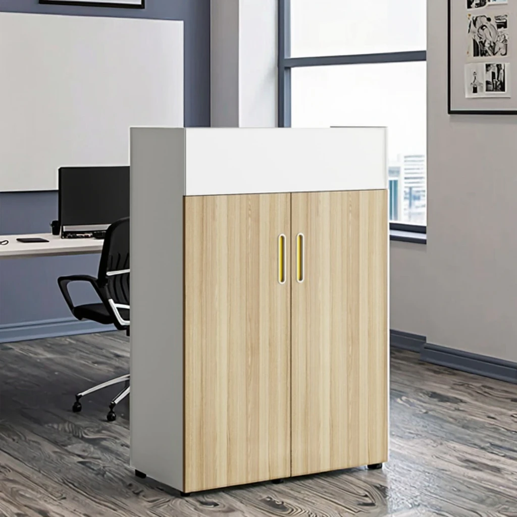 Office Flower Pot Storage Cabinet with Hybrid Design Built-In Plant Holder & Document Shelves-Modern Home & Business Furniture 5
