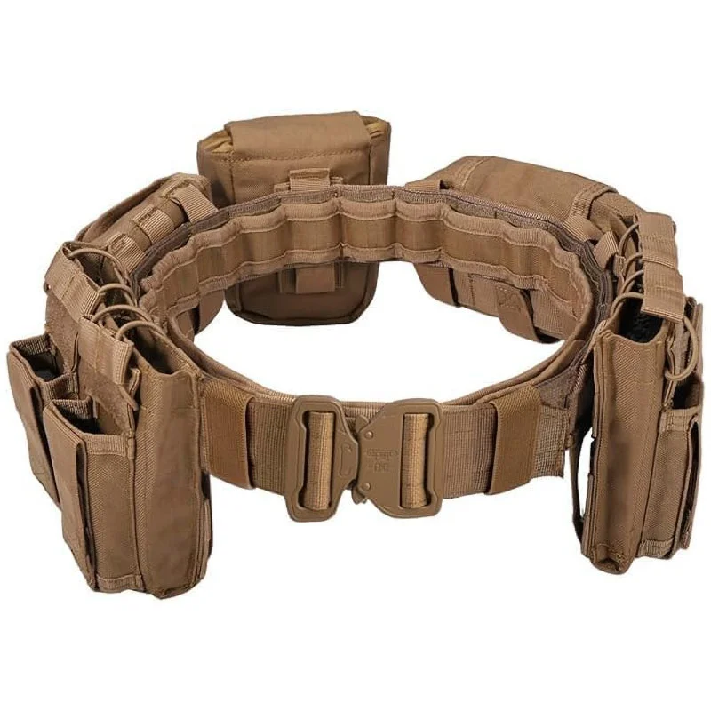 Premium Durable Tactical Belt with Quick Release Accessory Pouches Detachable and Adjustable Duty Belt with Heavy-duty Buckle