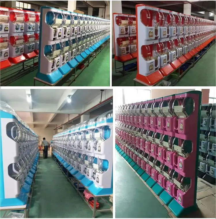 Commercial Candy Vending Machine Removable Coin Operated Canisters Triple Gumball Candy Machine Dispenser for Business