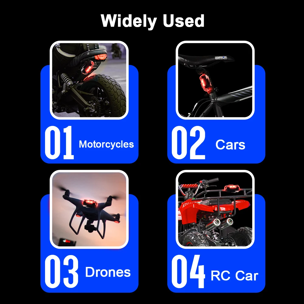 Mini Multi-color Aircraft Airplane Helicopter Night Drone Strobe Light Indicator Signal Light Motorcycle Riding Warning Lamp
