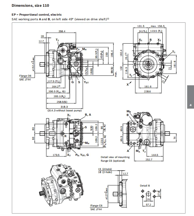 Rexroth A4vg Series40 Axial Piston Variable Pump A4vg110 A4vg125 ...