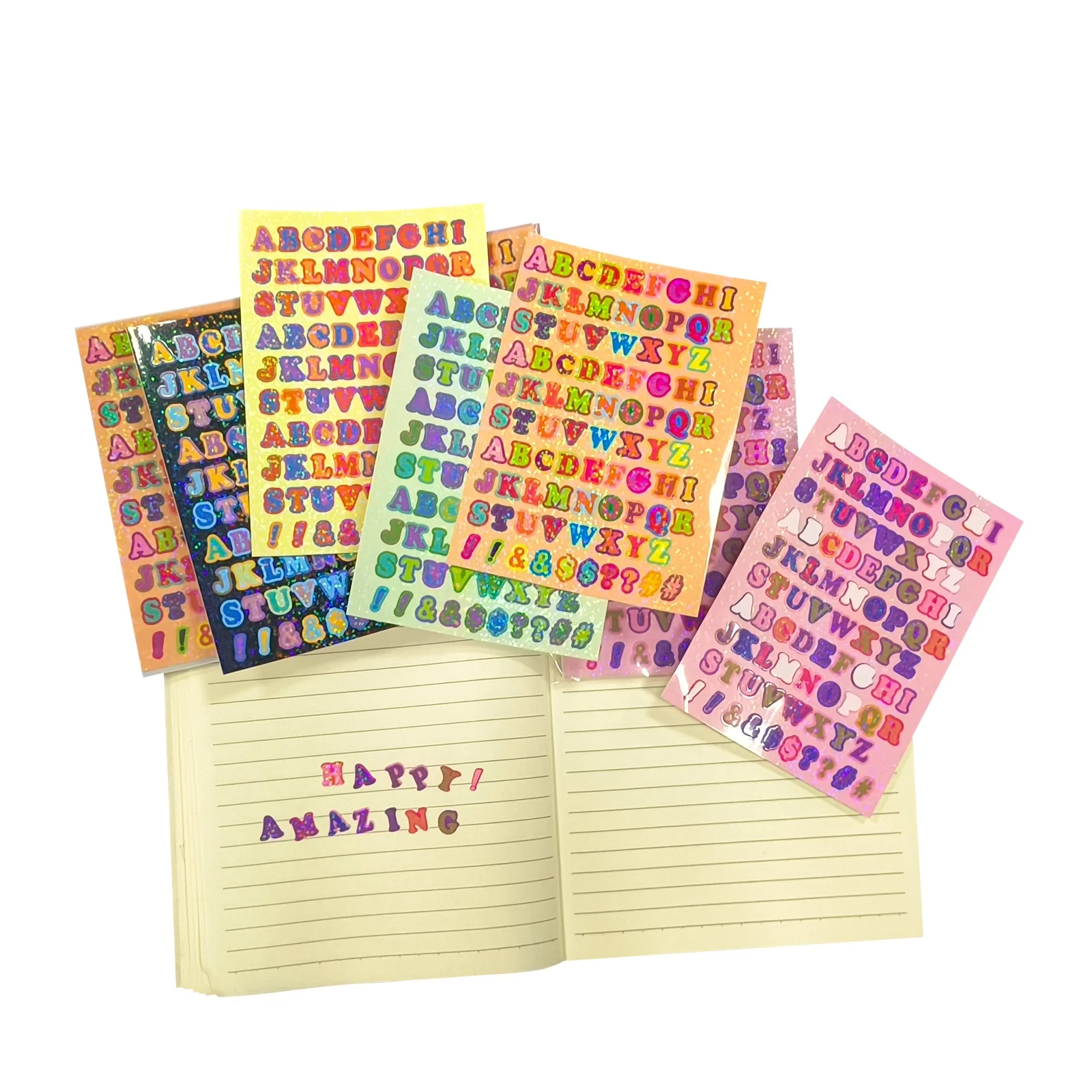 Sticker Sheet Custom Print English Letters Colorful Gift Alphabet ...