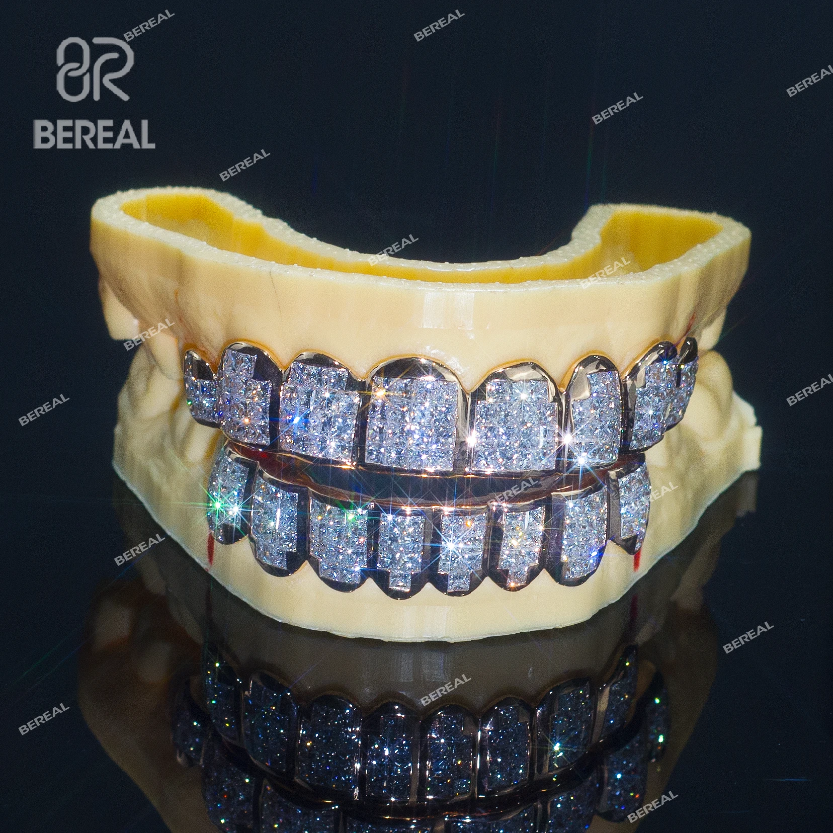 Custom Vvs Diamond Grillz Top Or Bottom 10k 14k 18k Gold Princess Cut