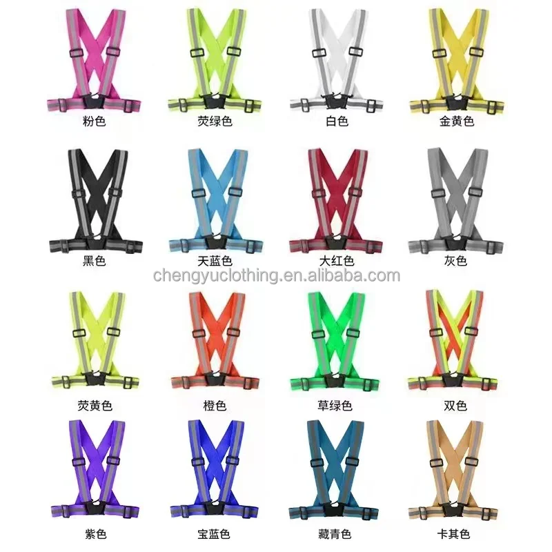 Elastic Strap Reflective Strap Adjustable Night Safety Cycling Vest Running Vest Reflective Vest Mot