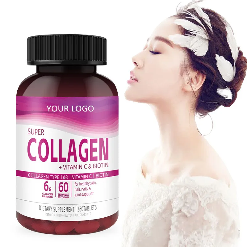 Beauty Collagen Supplements for Women Collagen Tablets for Skin and Vitamin C