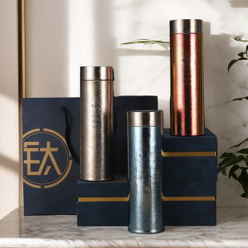 High-Appearance Level Titanium Thermos Cup Manufacturer Dual Purpose Car Outdoor Camping Health Kettle Tea Water Premium Flasks