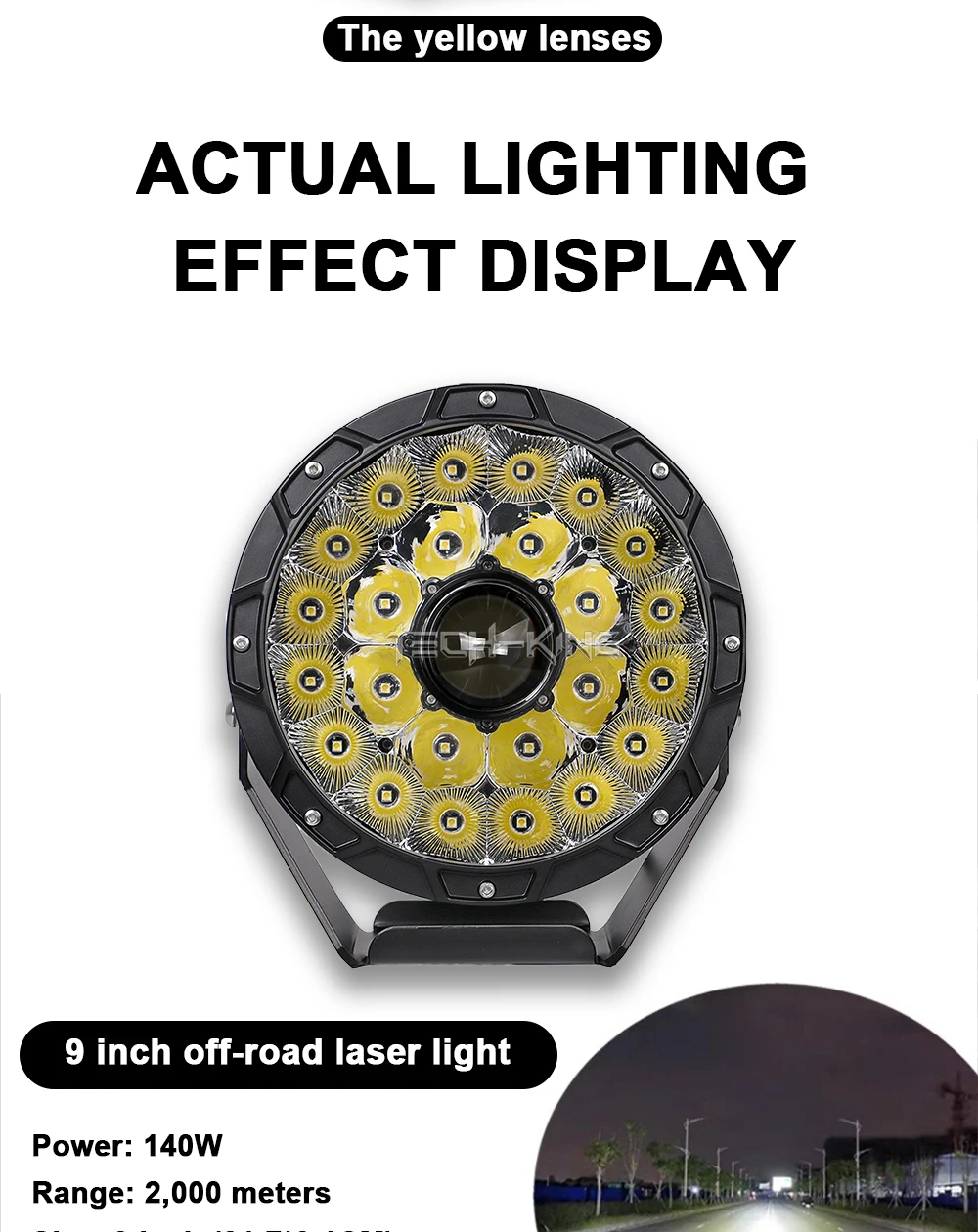 Wholesale high power 12V-36V 140W Led Driving Spotlight 4WD truck Off-road 9 inch auto Led laser lens spotlight working light