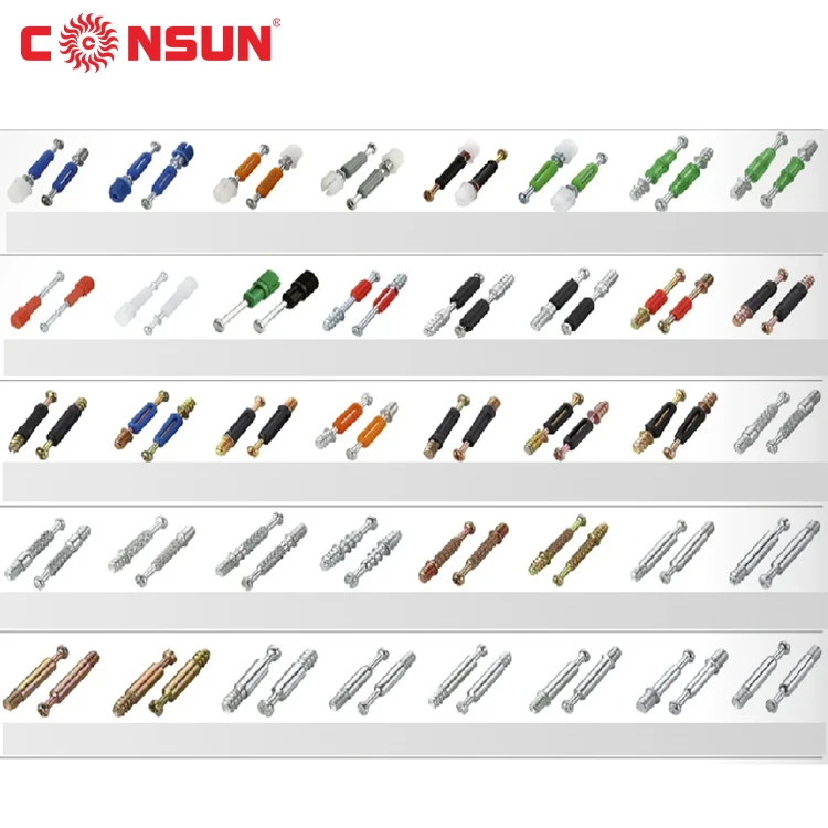 CONSUN 3 in 1 Screw Furniture Connection Metal Mini Fix Accessories