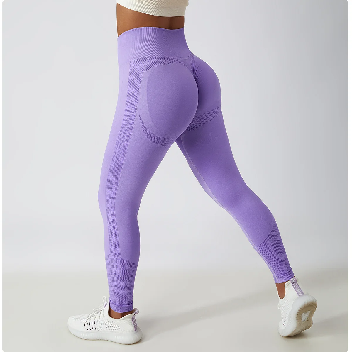 Women High Waist Yoga Pants Seamless Gym Leggings Scrunch Butt Push Up  Workout