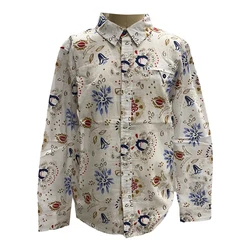 Лидер продаж дышащая рубашка из вискозы детская специальная блузка с цветочным принтом свободная длинная для