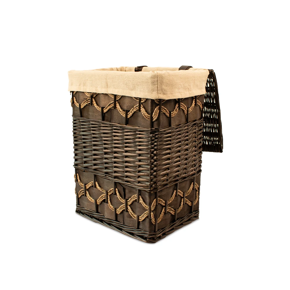 Customized 2023 New Wicker Woven Laundry Basket With Wheels Foldable