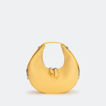 2021 Designer Ladies Genuine Real Leather Shoulder Crescent Shape Armpit Bags Half Moon Tote Bag Purses and Handbags for woman