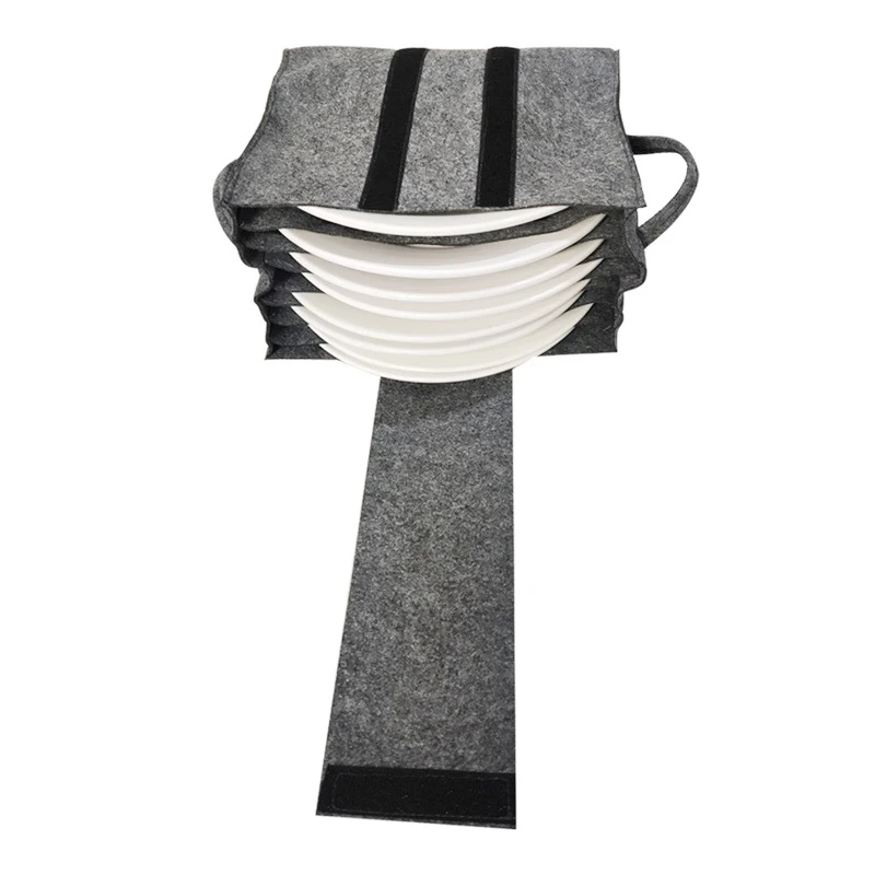 Dinnerware Storage and Transport Protects Felt Plate Dividers Camping Dish Holder Bag Plate Storage Containers