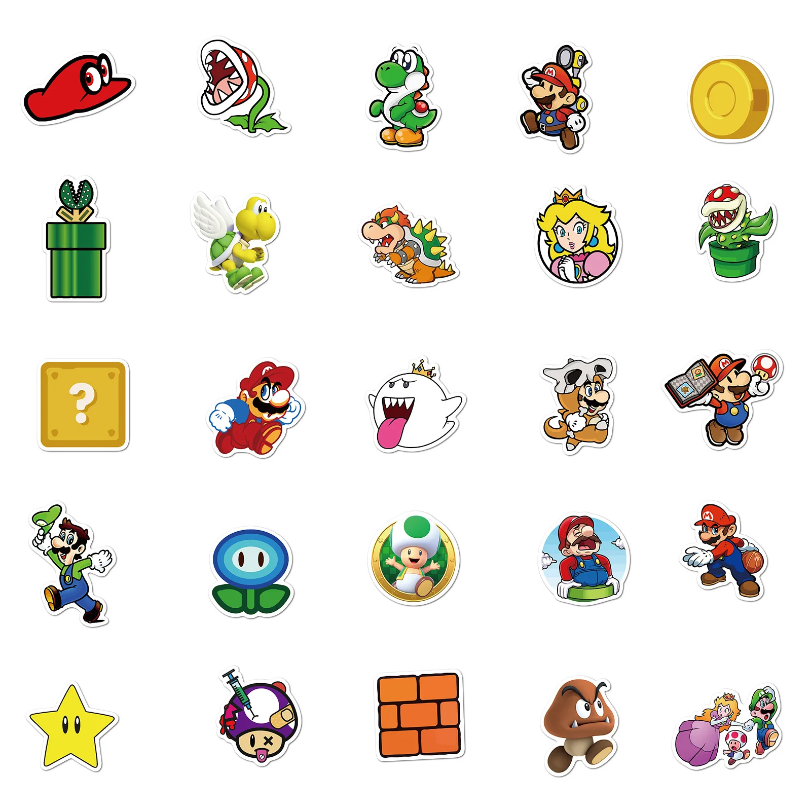 50pcs Classic Game Super Mario Stickers For Desktop Fridge Skateboard ...