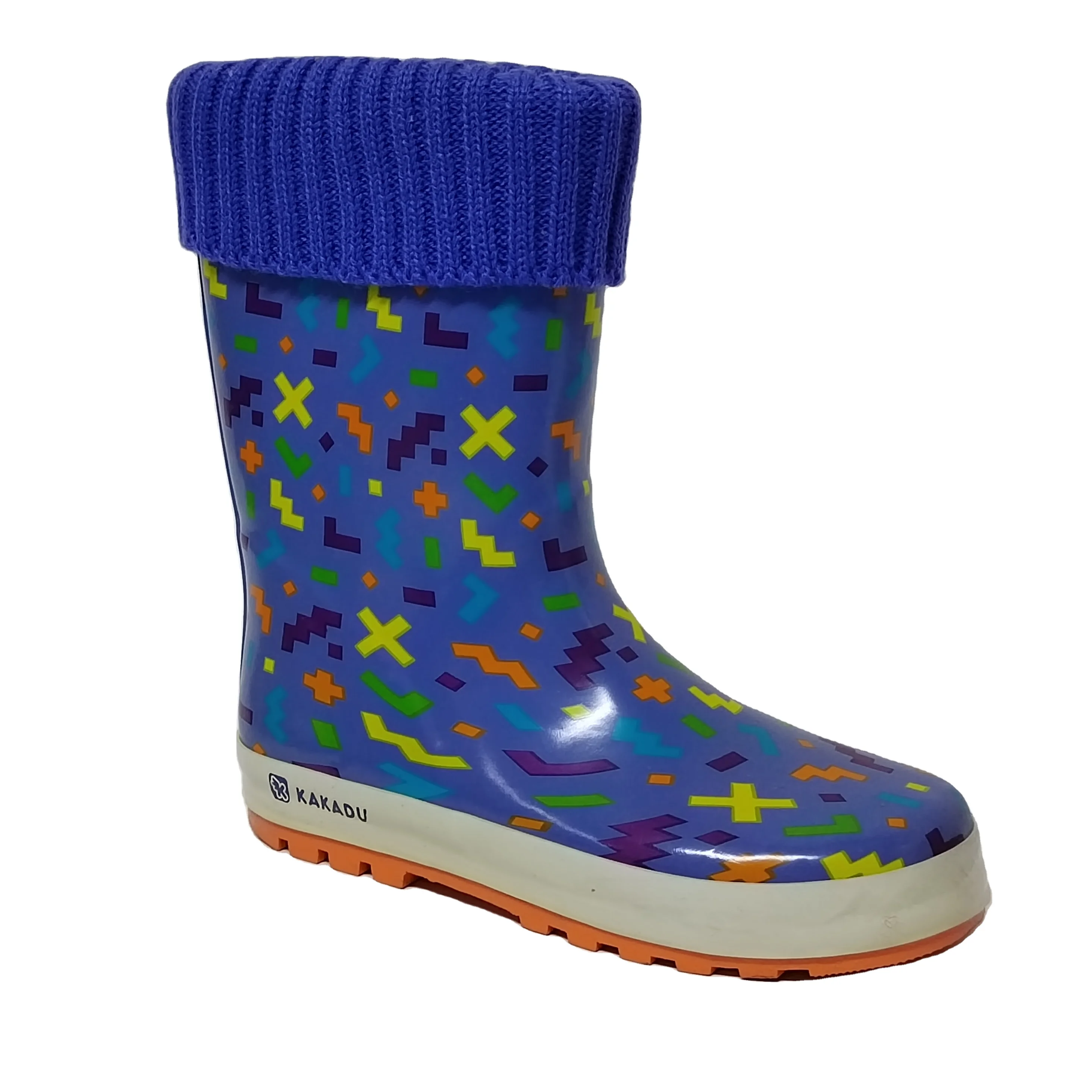 Private Label Customized Size unicorn Cartoon Characters Printed Rubber pink Children's Rain Boots with Lace up Back