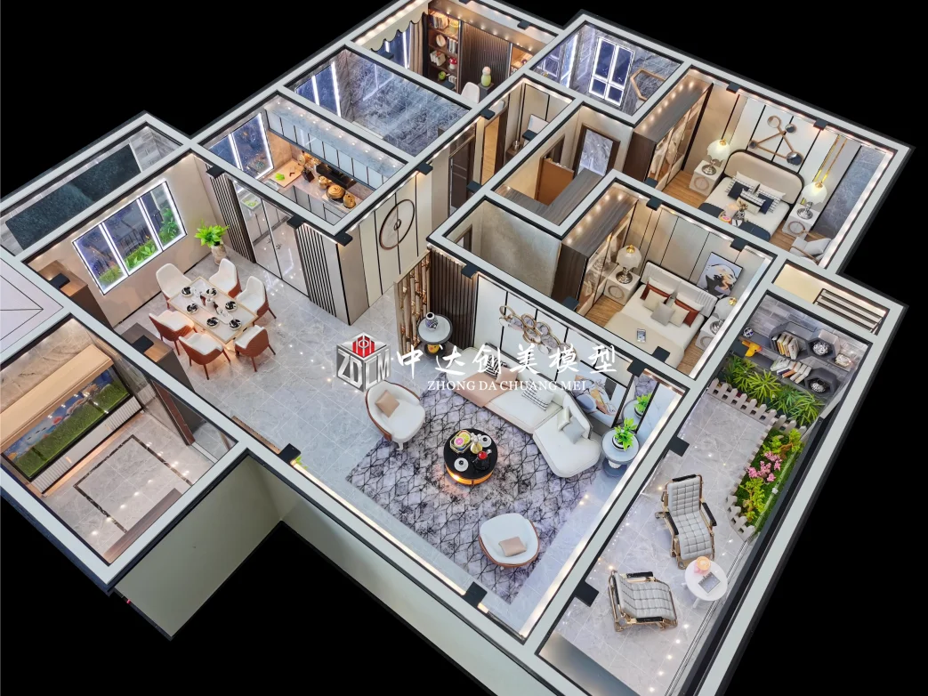 Acrylic Material Mini House Interior Design Model Aolin Model Architectural  Scale Model