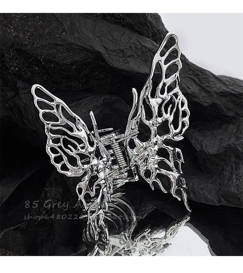 INS Metal Irregular butterfly Large Grasp Clip Liquid Geometry Girl Back of the Head Coiled Hair Clip Hair Accessories