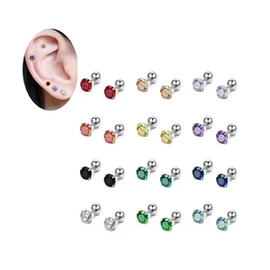 Xinfocus Hot Earrings Mixed Color Ear Stud Rings Helix Piercing Tragus Cartilage Fashion Body Jewelry for Women