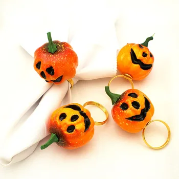 Factory wholesale napkin ring Funny pumpkin metal napkin ring Halloween decoration napkin ring