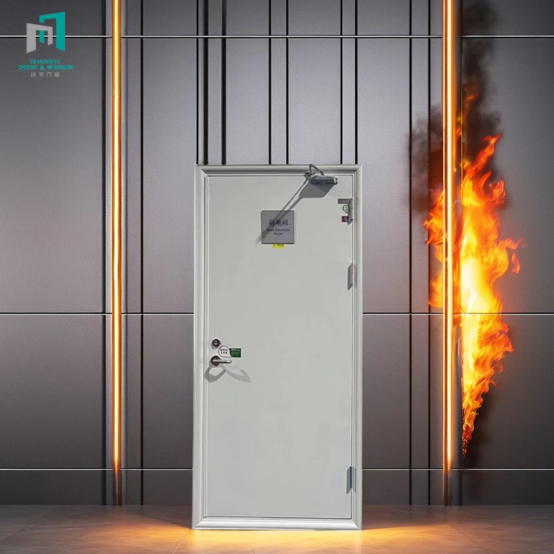 Modern Designed 60/90/180 Minute Fire-Rated Security Steel Door Waterproof Building Exit Fireproof Safety Hollow Metal Door