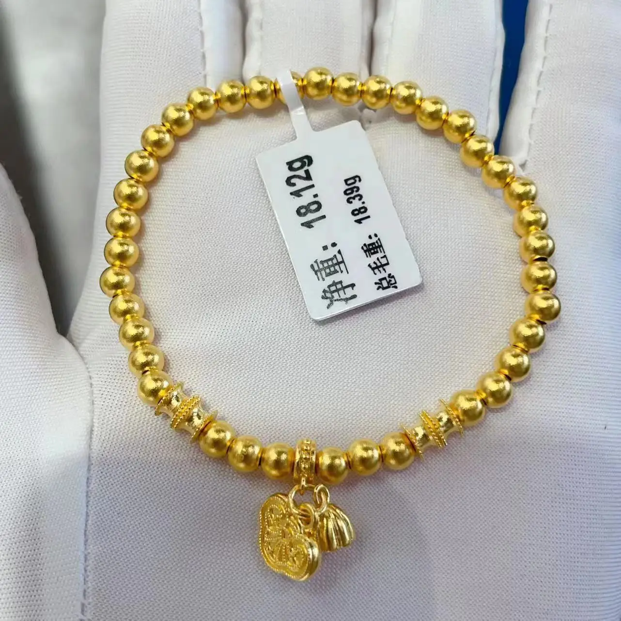 Made in China 24K real gold bracelet customization 999 real gold bracelet manufacturing Gold jewelry accepts OEM customization