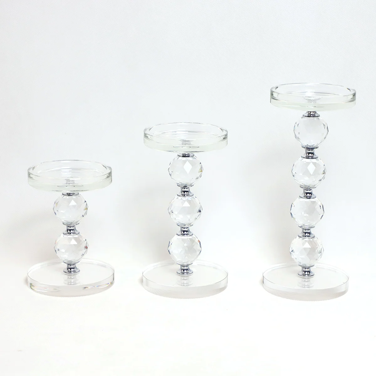 New European Style Glass Cylinder Candlestick Table for Buddha Lamp Crystal for Party Ceremony Wedding Centerpiece