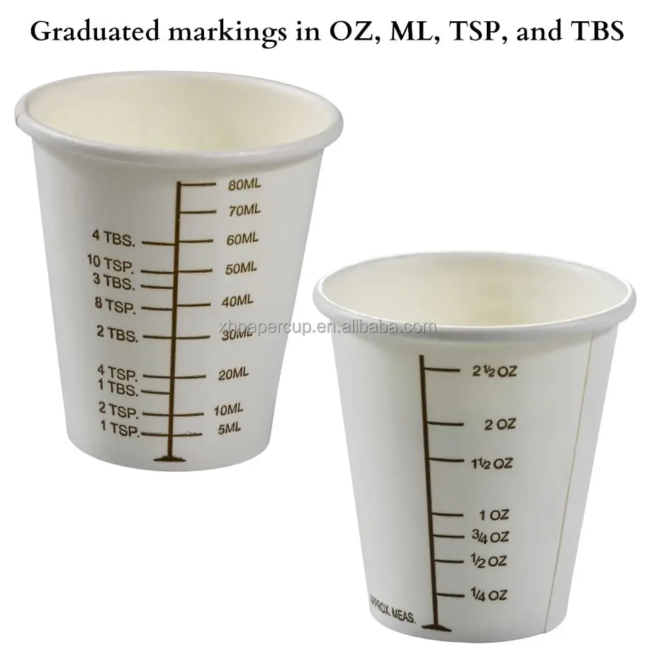 3 oz Disposable PE Coated Ripple Wall Paper Cups Clear Graduated ...