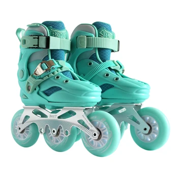 High quality children's adjustable size racing three wheel speed skates