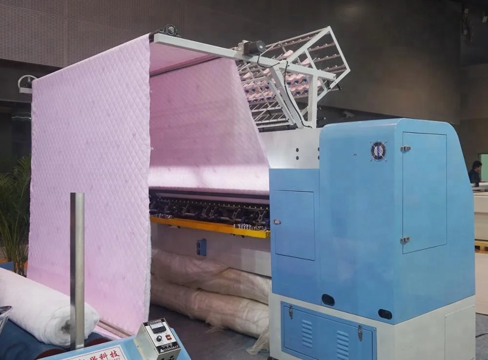 High Speed Yuxing Computer Multi Needle Blankets Quilting Machine Price with Edge Cutting Device