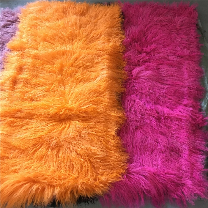 100 Real Mongolian Sheepskin 60x120cm Natural White Tibetan Lamb Fur