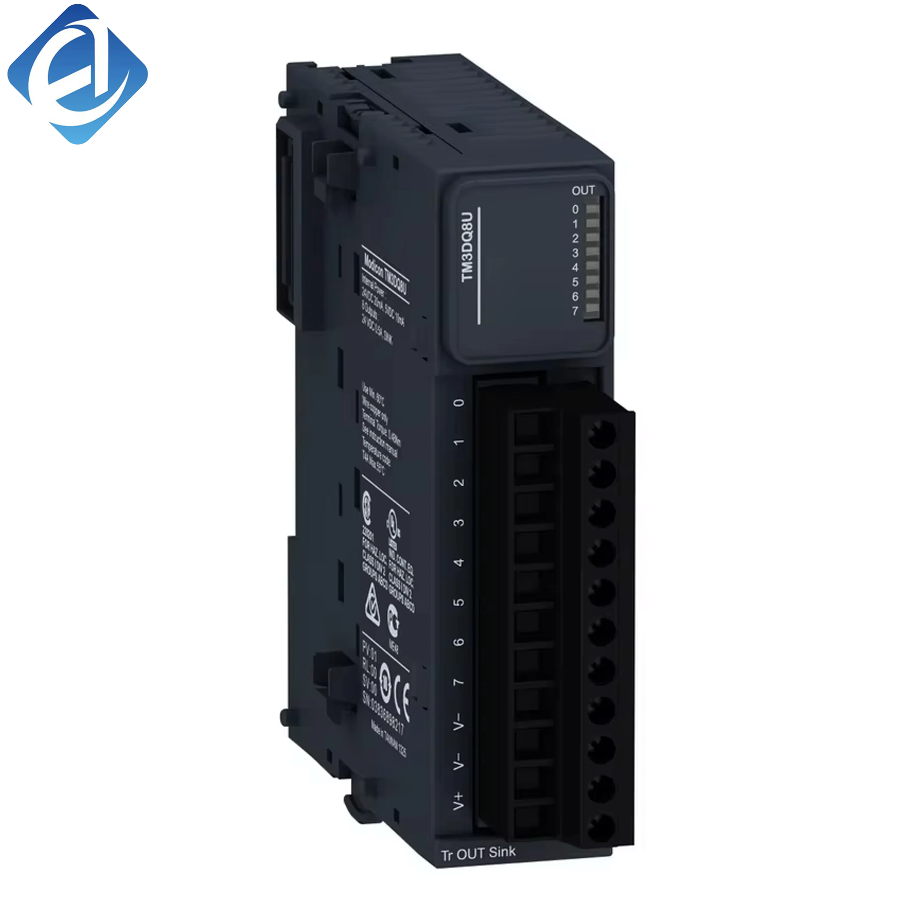 New Original TM3DQ8U Modicon TM3 digital output module. 8-channel transistor high-speed output, stable signal transmission, convenient PLC expansion, strong anti-interference, suitable for industrial automation logic output