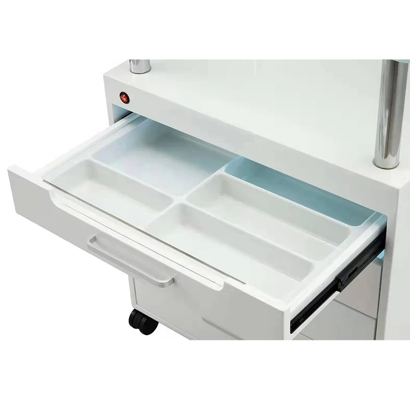 Wholesale Salon Shop Equipment Carts Manicure Chair Beauty Salon Trolley Cart With Folding Lamp