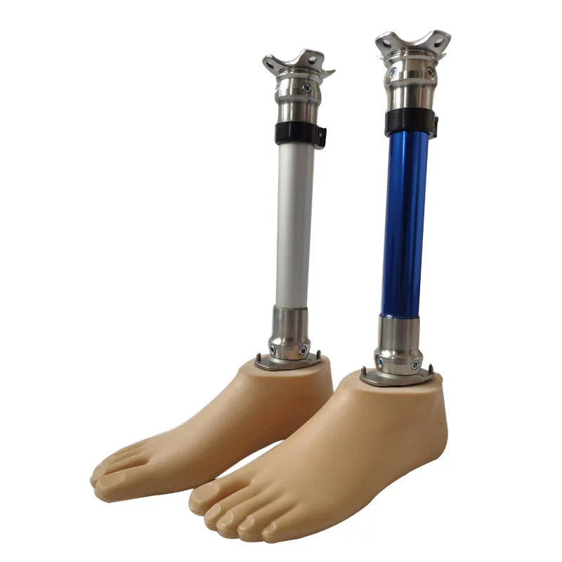 Prosthetic Lower Legs Made of Stainless Steel, Polyurethane, Aluminum, and Titanium Are Used for Amputees Below the Knee Joint