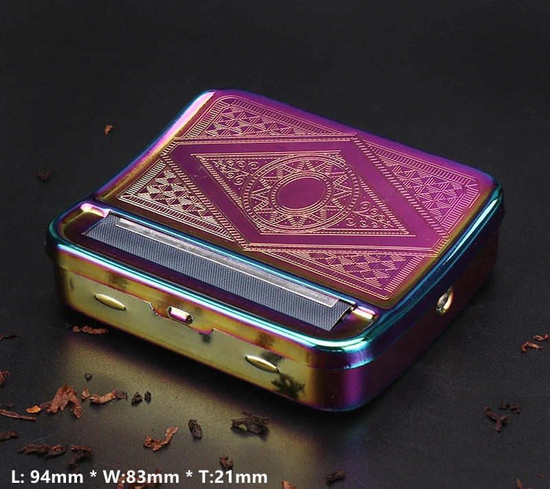 box cigarette roller Manual Cigarette Roller Tobacco Rolling Machine Colorful Metal Cigarette  Tobacco Roller Box & Storage Box 70/78/110mm