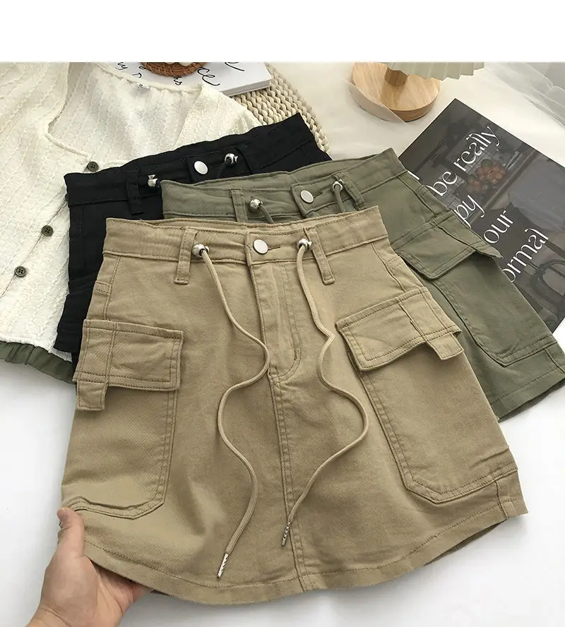 Casual Hight Waist Streetwear Cargo Mini Skirts Women Harajuku Vintage Y2k 90s Sexy Clubwear 4184