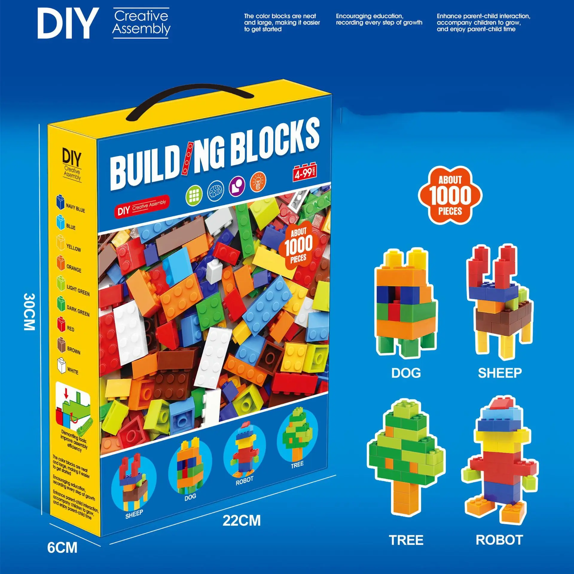 Wholesale 500/1000Pcs Blocks ABS Plastic Bricks Kids Kit DIY Education Compatible with small particles Building Block Sets Toys