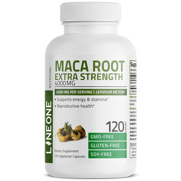 Maca Root Extra Strength 4000 MG per Serving, Lepidium Meyenii Non-GMO 60 90 120 Vegetarian Maca Root  Capsules