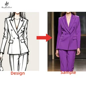 High-end Customized OEM & ODM Women's Business Suits Purple Fashionable and Elegant Ladies' Suit
