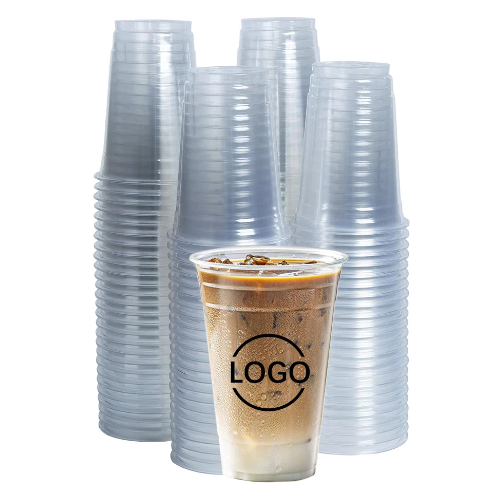 6 Best Plastic Packaging Disposable Plastikglas Glass Plastic Cups with Strawless Lids 16oz for Juice Drink With Factory