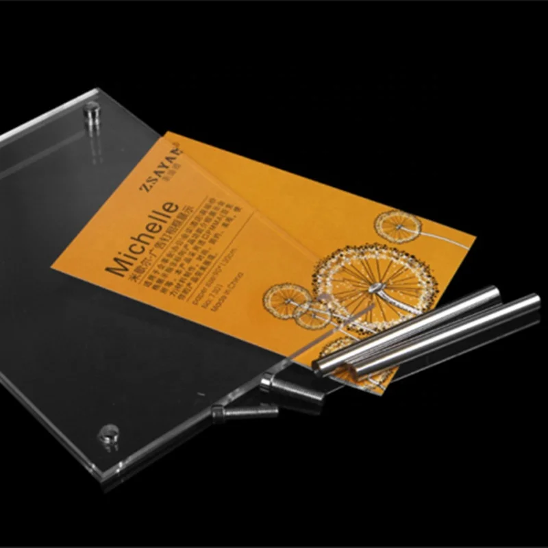 Customized Screw Standing Clear Acrylic Sheet Photo Frames With Screw