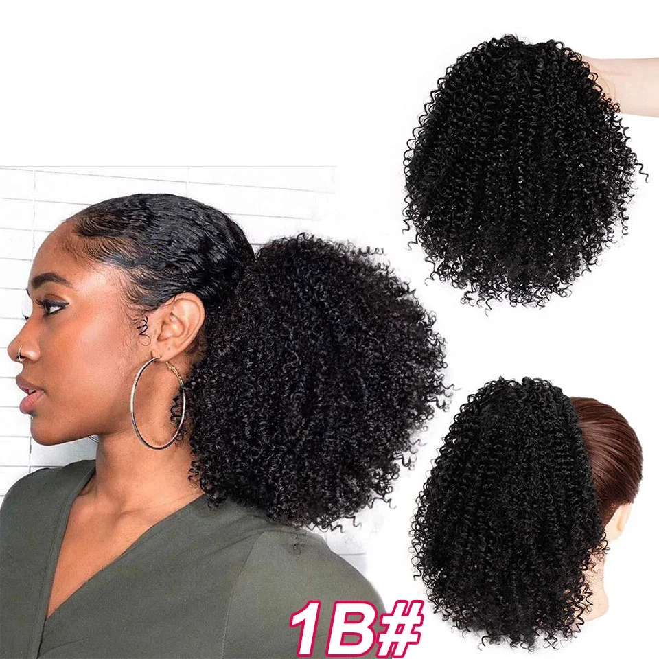 Short Afro Curly Ponytail Hair Piece For African American Black Women Ponytail  Extension Afro Drawstring Curly Ponytail For Wome - Buy Ponytail Women, Ponytail Synthetic Hair,Ponytail Synthetic Product on 