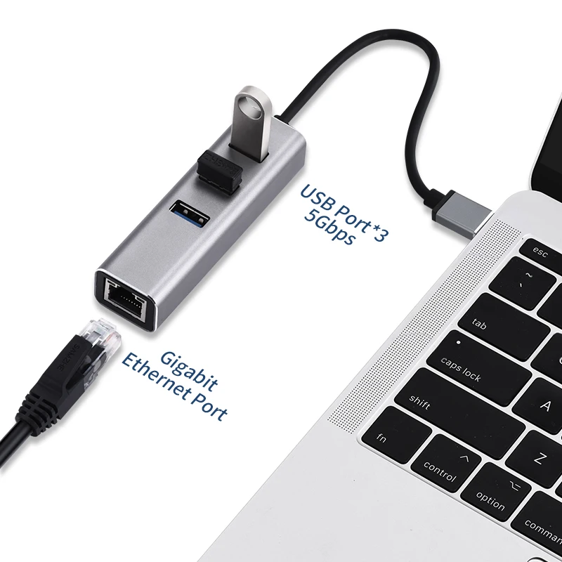 USB Type C 3.1 to RJ45 Gigabit Ethernet LAN Network Adapter 