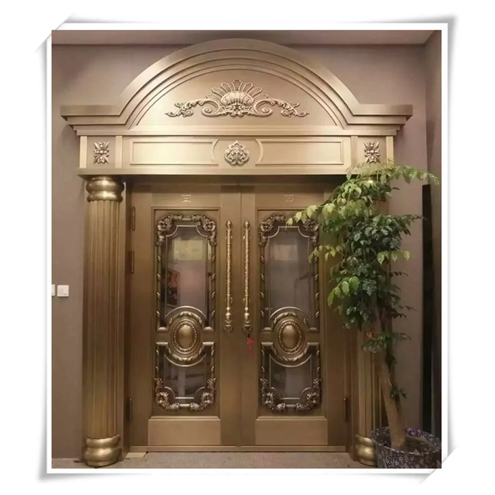 Cheap Price Customized American Style Imitated Copper Front Door Designs for Home