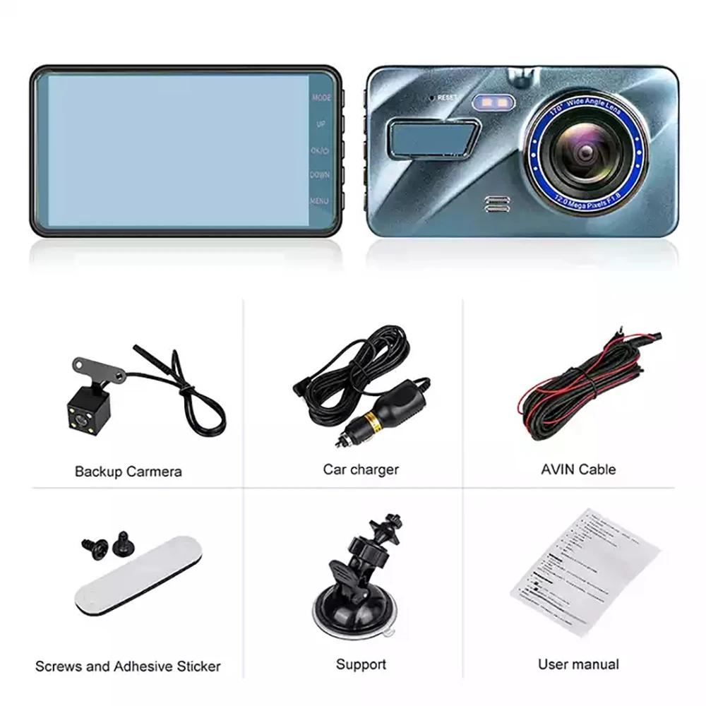 Hot Sale Car Black Box 1080P 4.0 Inch Front and Rear Dual Lens Car