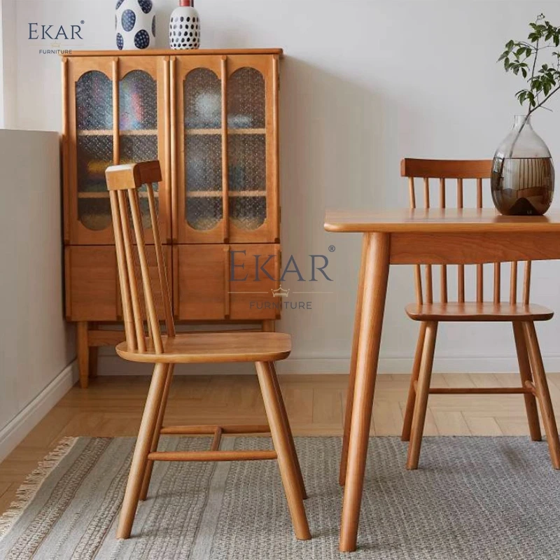 product new design ekar solid wood dining table and chairs set kitchen table set 4 chairs-63