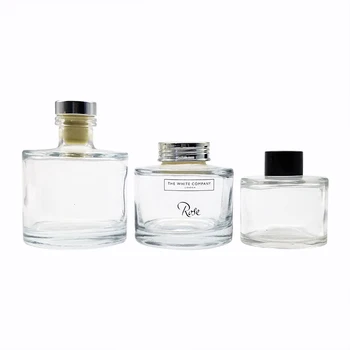 Large 120ml 150ml 200ml Transparent Round Glass Reed Diffuser Bottle