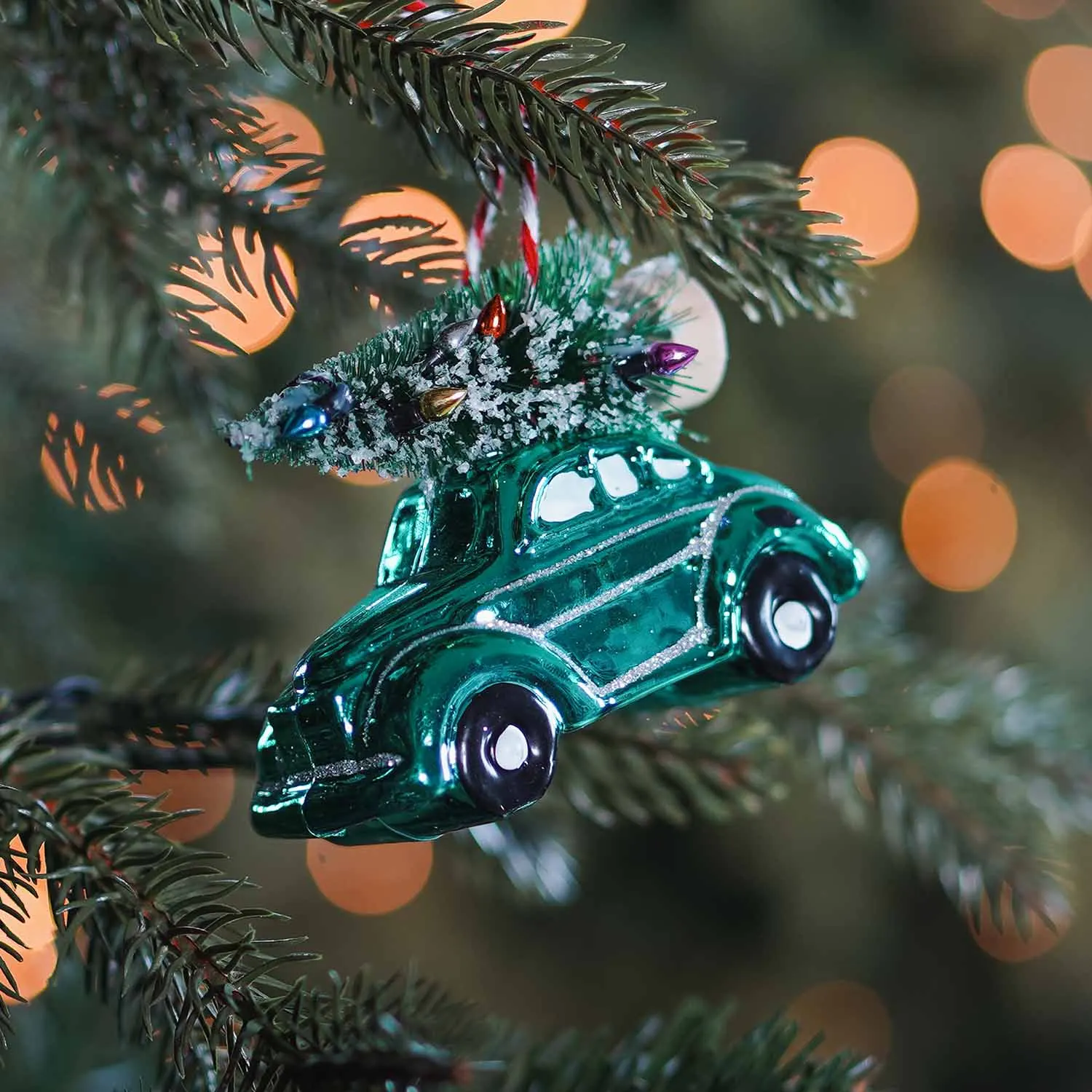 NOXINDA Custom Designed Hand-Blown Glass Mini Car Hanging Crafts Sculpture Statue Ornaments Blue Truck Christmas Tree Ornaments